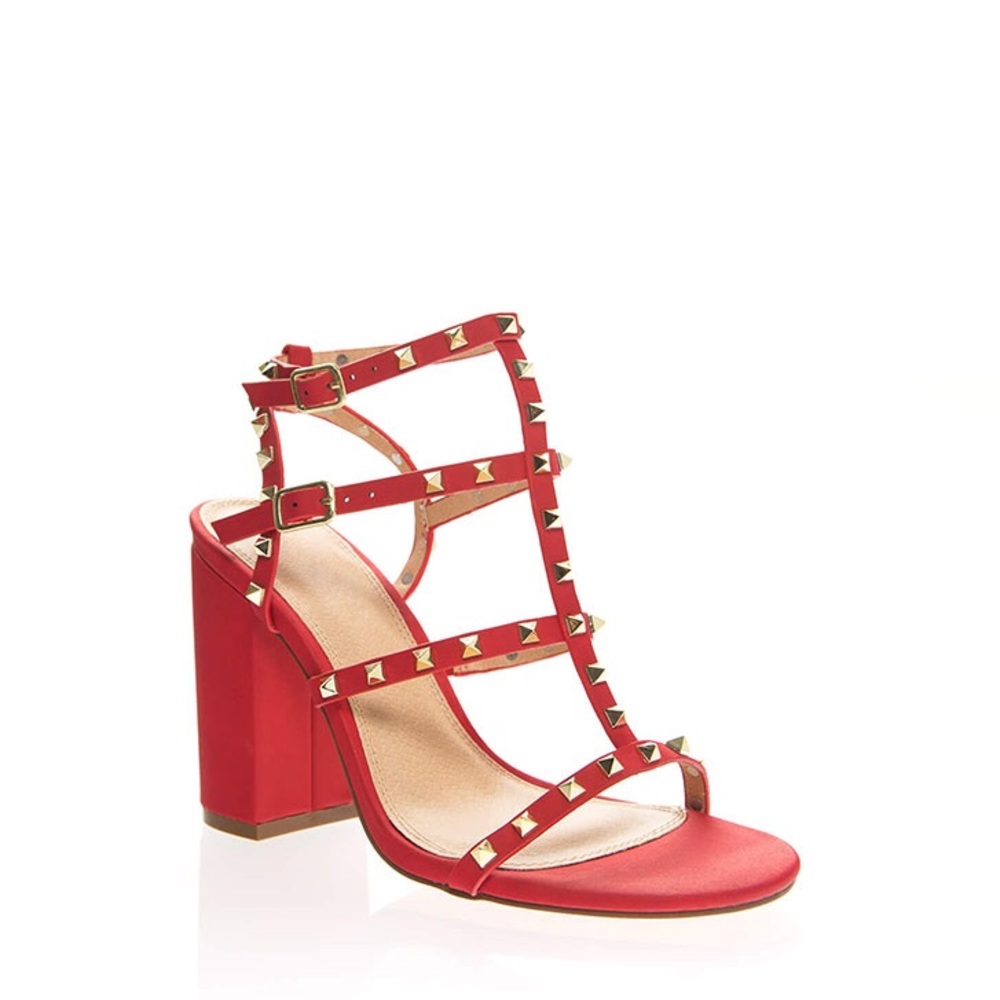 Fancy You Studded Caged Block Heels